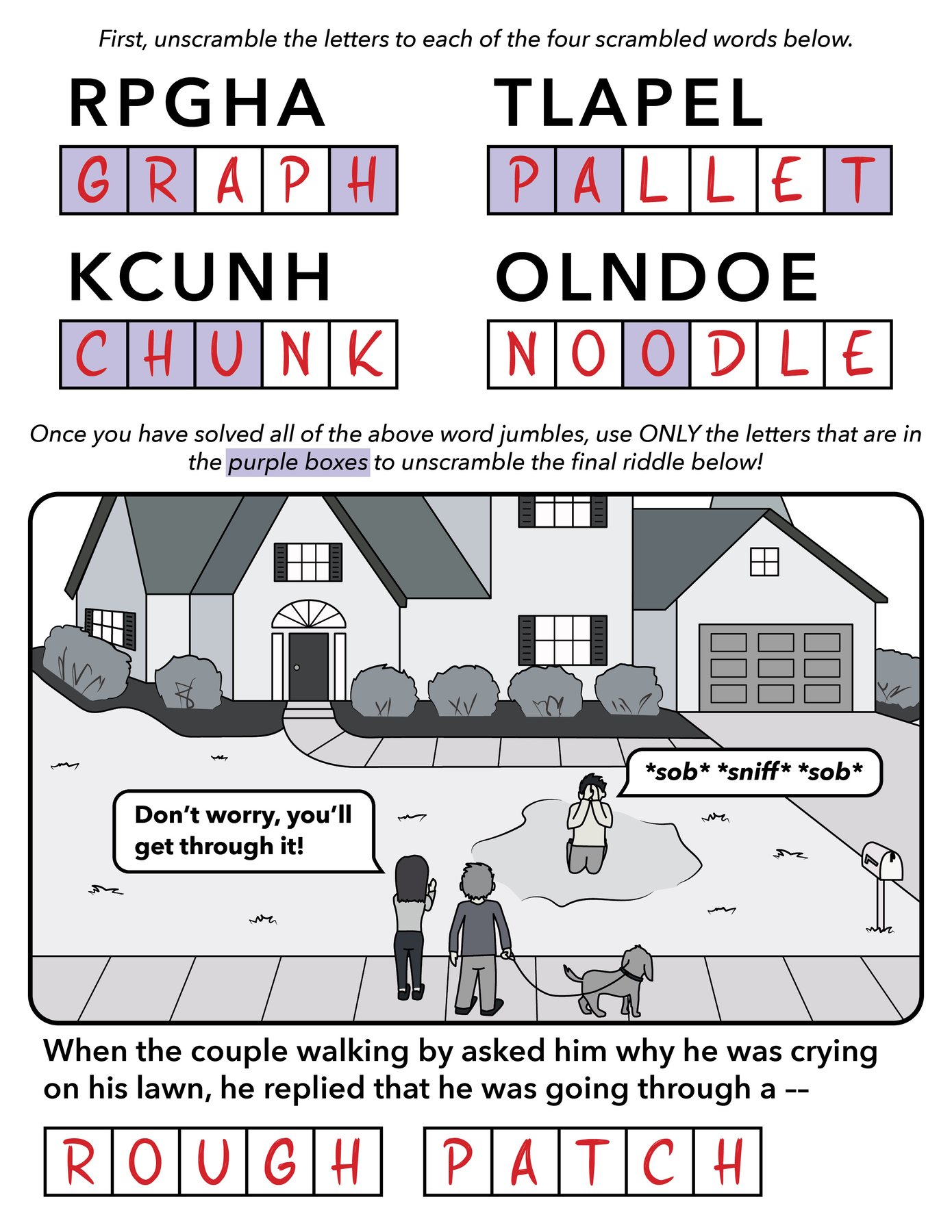 Newsletter word jumble answers